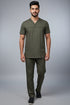 Men’s 3-Pocket V-Neck Scrub Set – Cotton-Polyester Blend
