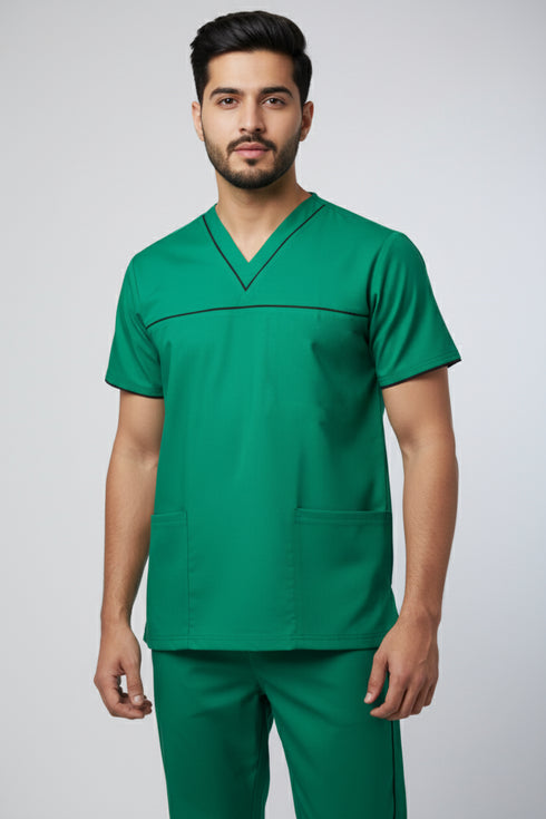 Men’s 3-Pocket V-Neck Scrub Set – Cotton-Polyester Blend