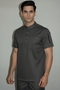 Men’s 3-Button Mandarin Collar Scrub Top with Utility Pockets