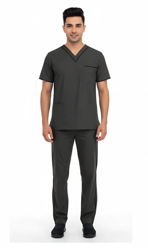 Men’s 4-Pocket V-Neck contrast Scrub
