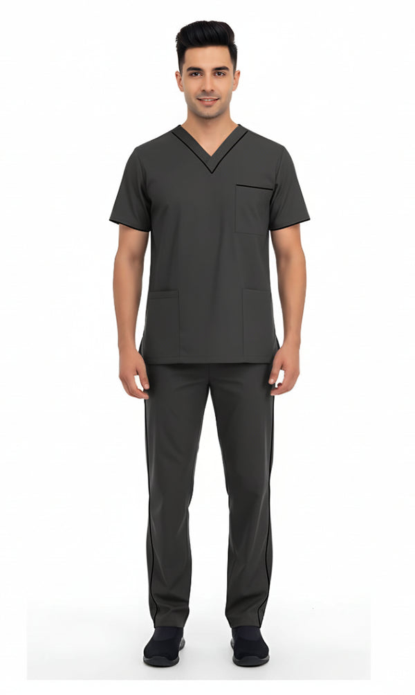 Men’s 4-Pocket V-Neck contrast Scrub
