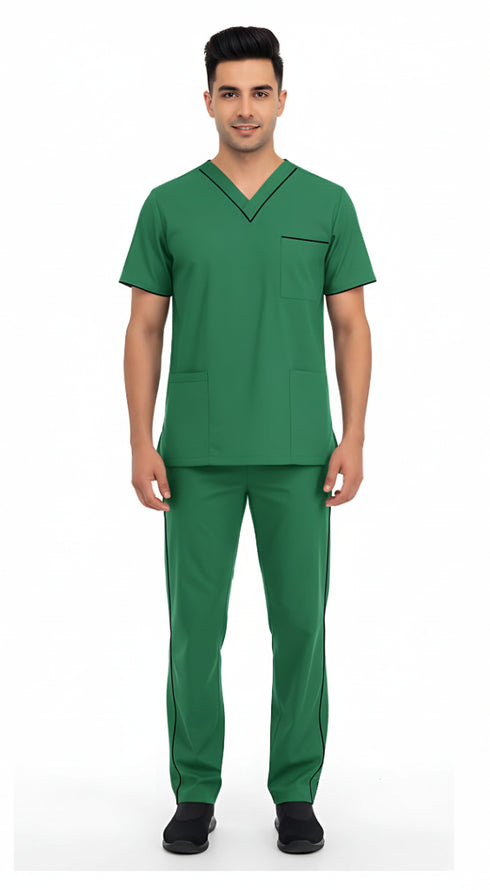 Men’s 4-Pocket V-Neck contrast Scrub