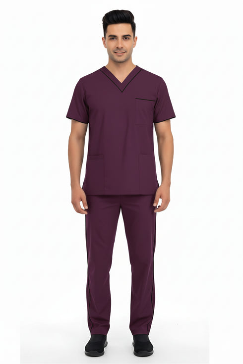 Men’s 4-Pocket V-Neck contrast Scrub