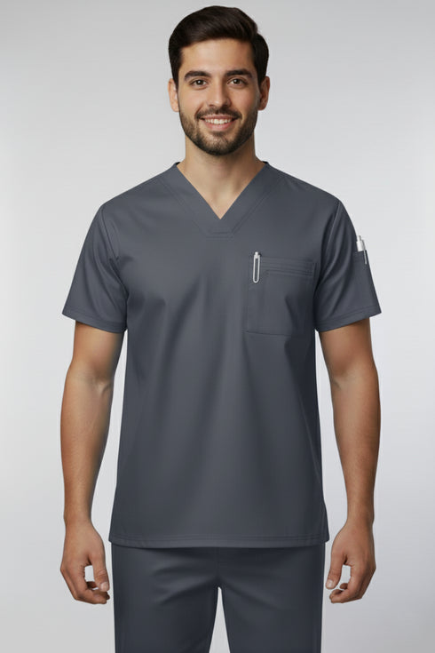 Men's 3-Pocket V-Neck Scrub