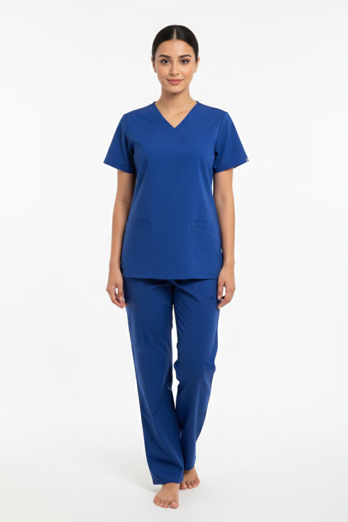 Women's 4-Pocket Rounded V-Neck Scrub