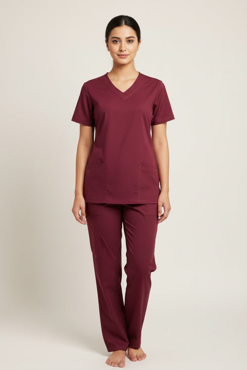 Women's 4-Pocket Rounded V-Neck Scrub