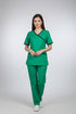 Women's 2-Pocket Mock Wrap Scrub with Contrast-Cotton-Polyester Blend - ModScrubs