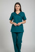 Women's 2-Pocket Mock Wrap Scrub with Contrast-Cotton-Polyester Blend - ModScrubs