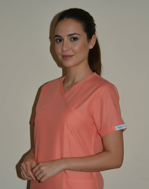 Women's 2-Pocket Mock Wrap Scrub