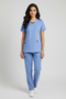Women 3-Pocket Crisscross Contrast V-Neck Scrub