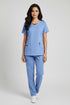 Women 3-Pocket Crisscross Contrast V-Neck Scrub - ModScrubs