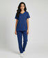 Women 3-Pocket Crisscross Contrast V-Neck Scrub