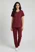 Women 3-Pocket Crisscross Contrast V-Neck Scrub