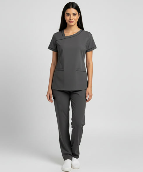 Women's 2-Pocket Contrast Ladder Lace Scrub