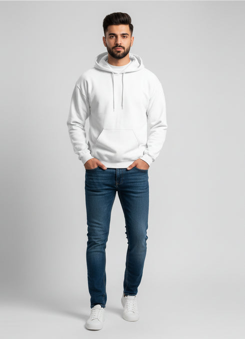 Men’s Classic White Pullover Hoodie - ModScrubs