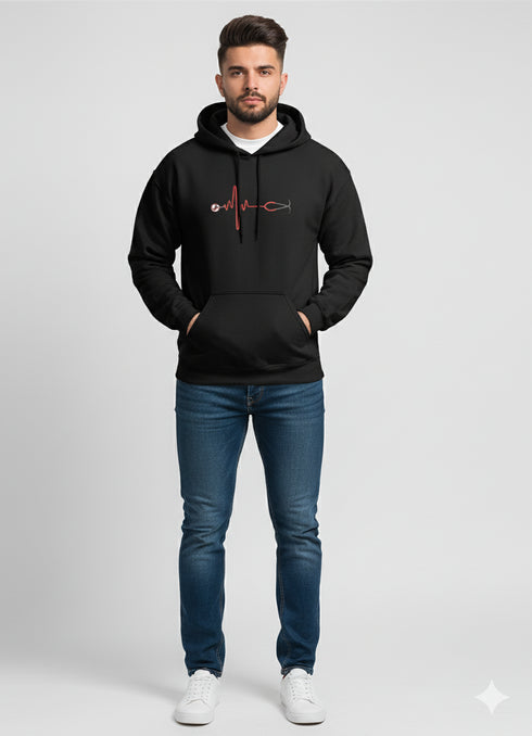 Men’s Black Medical Pulse Graphic Hoodie