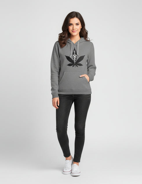 Medical Symbol Cannabis Leaf Graphic Hoodie