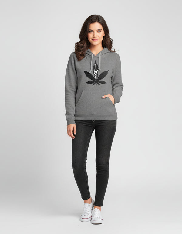Medical Symbol Cannabis Leaf Graphic Hoodie