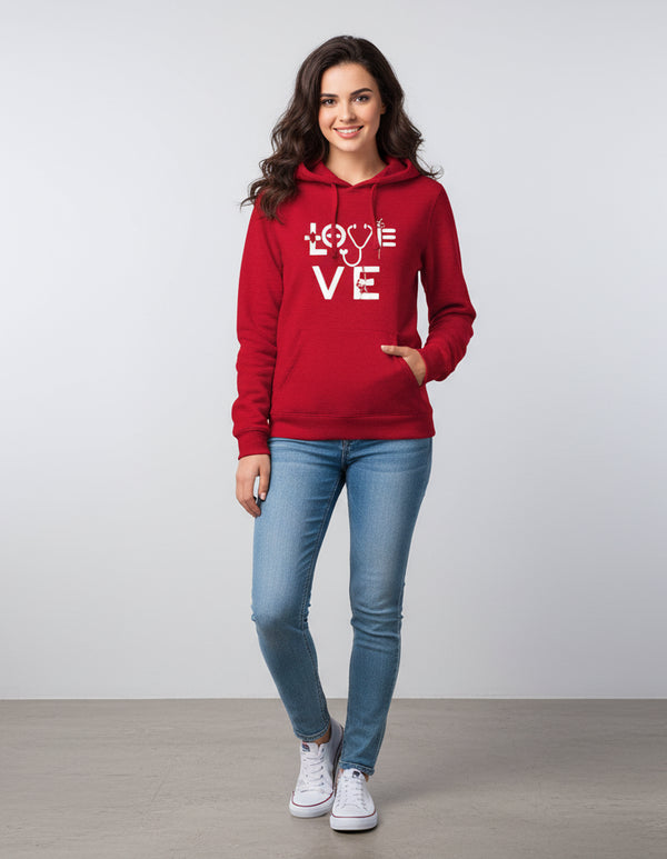 Women’s Red Medical Love Hoodie