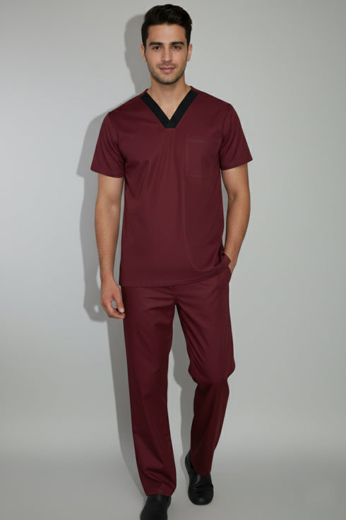 Men V Neck one pockets scrubs
