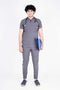 Men's 3-Pocket Zip Placket V-Neck Scrub