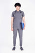 Men's 3-Pocket Zip Placket V-Neck Scrub