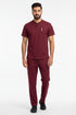 Men’s 2-Pocket Henley Scrub Set – Polyester Spandex Stretch