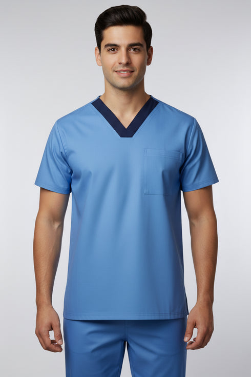 Men V Neck one pockets scrubs