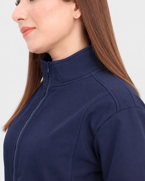 Women's Premium 2-Pocket Stand Collar Inner Fleece Jacket