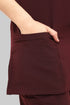 Women-Premium-Stretch-V-Neck-Scrub-maroon-pocket