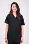 Women 4 pocket v Neck Scrubs with jogger pent Black ModScrubs