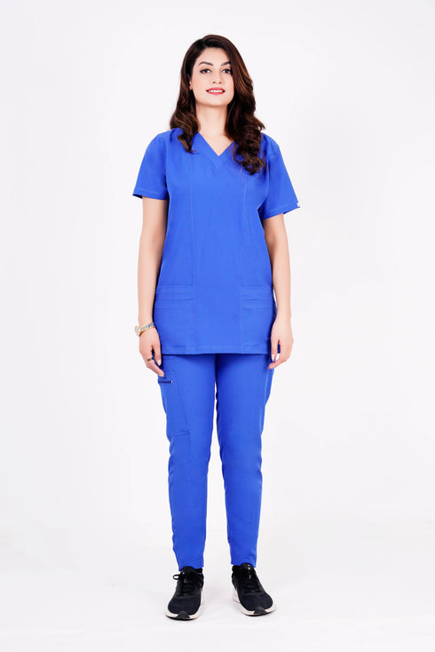 Women 4 pocket v Neck Scrubs with jogger pent