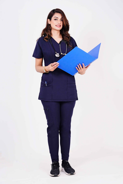 Women's 4-Pocket V-Neck Scrub & Jogger Pants