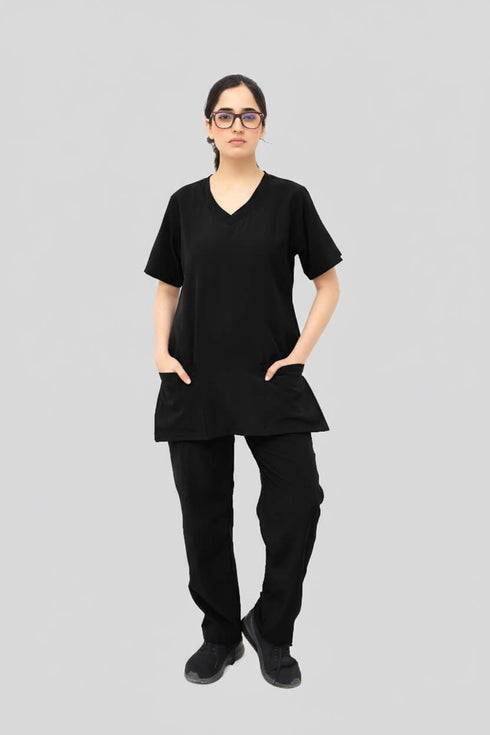Women_s-4-Pocket-Premium-Medical-Scrub-Polyester-Spandex-black