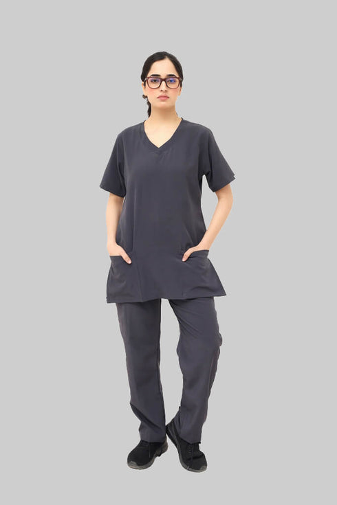 Women_s-4-Pocket-Premium-Medical-Scrub-Polyester-Spandex-gray