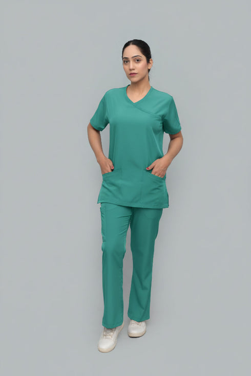 Women_s5-PocketScrubwithBellBottomPants-ModScrubs-green