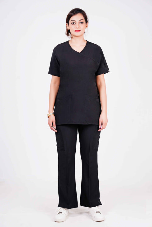 Women's 5-Pocket Scrub with Bell Bottom Pants