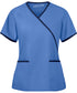 Women's 2-Pocket Mock Wrap Scrub with Contrast