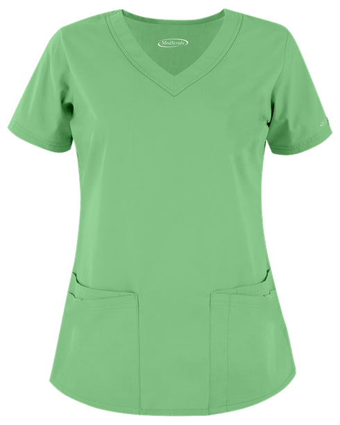 Women's 4-Pocket Rounded V-Neck Scrub