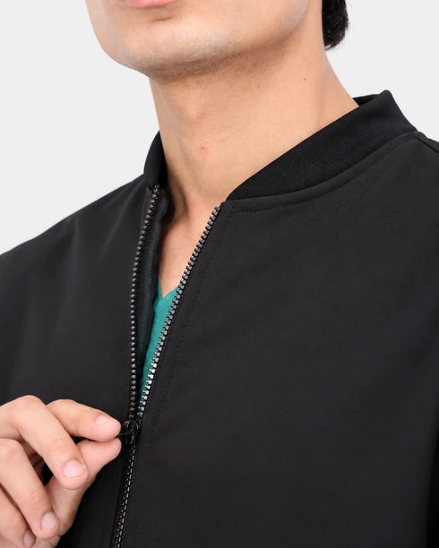 Men's Bomber Style Zip-Front Scrub Jacket