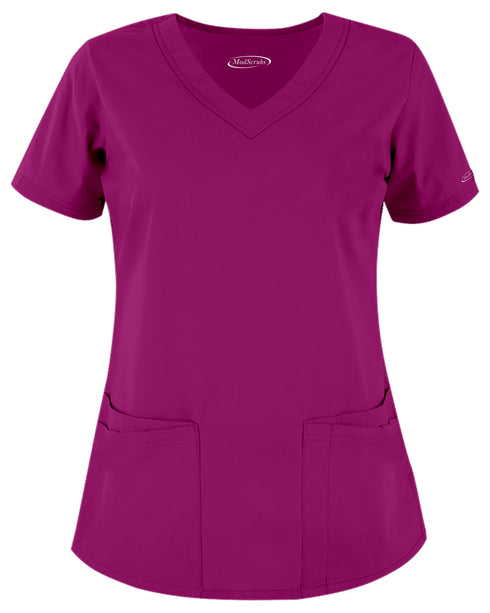 Women's 4-Pocket Rounded V-Neck Scrub