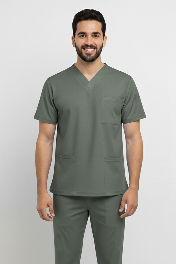 Men V Neck scrubs 5 pocket Scrub