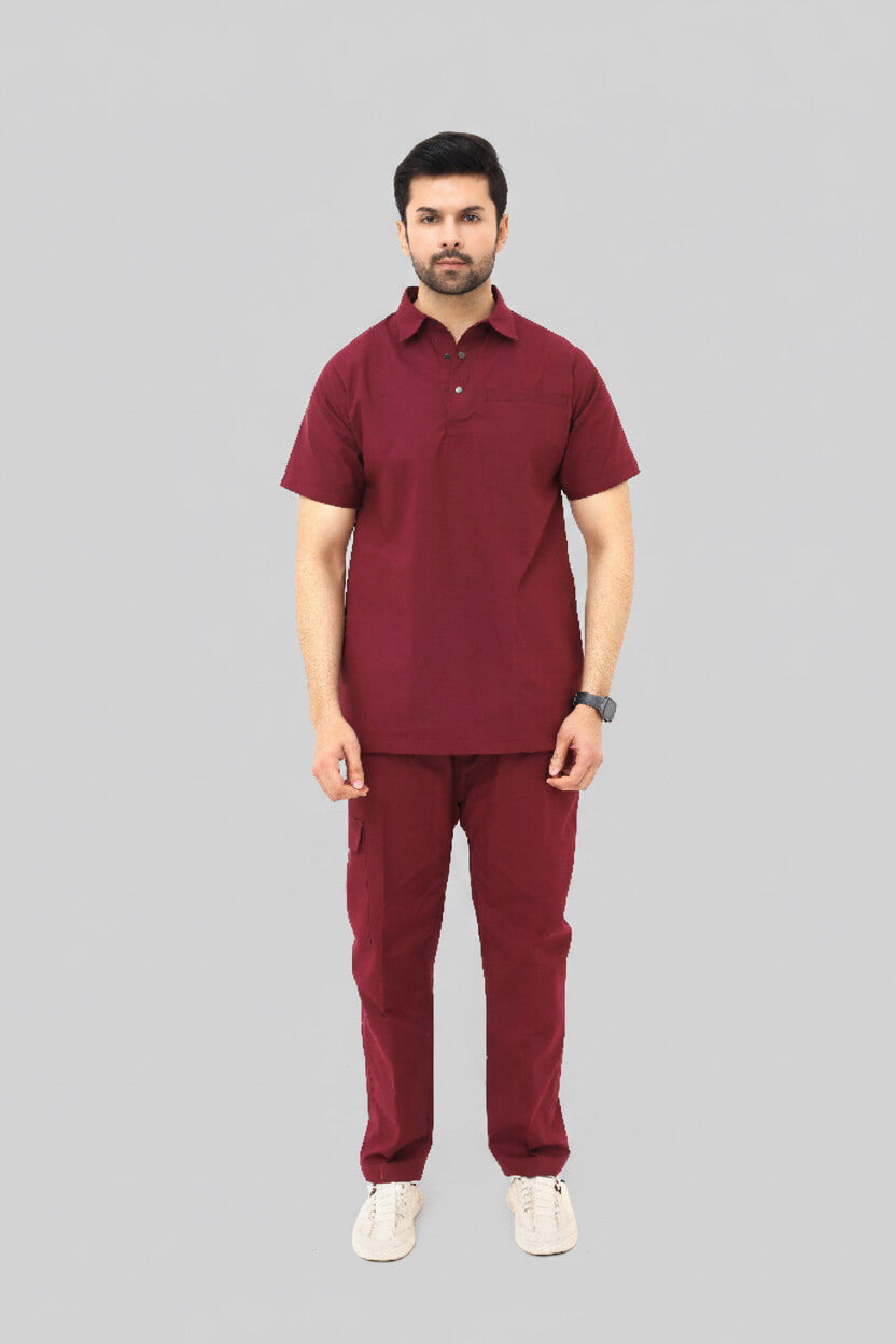 Men-Classic-Polo-Neck-Medical-Scrub