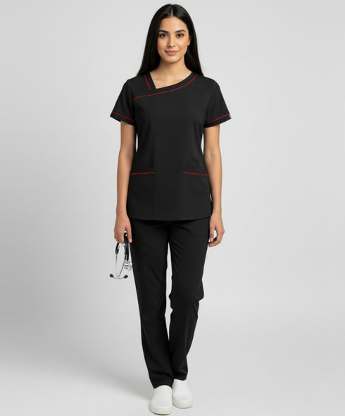 Women's 2-Pocket Contrast Ladder Lace Scrub - ModScrubs