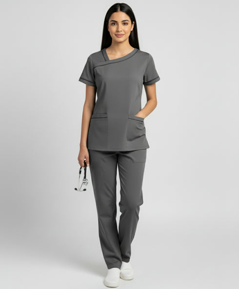 Women's 2-Pocket Contrast Ladder Lace Scrub - ModScrubs