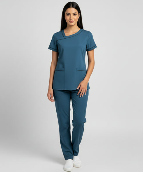 Women's 2-Pocket Contrast Ladder Lace Scrub - ModScrubs