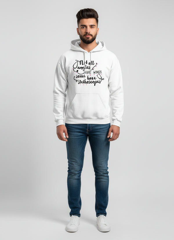 Men’s White Medical-Themed Printed Hoodie - ModScrubs