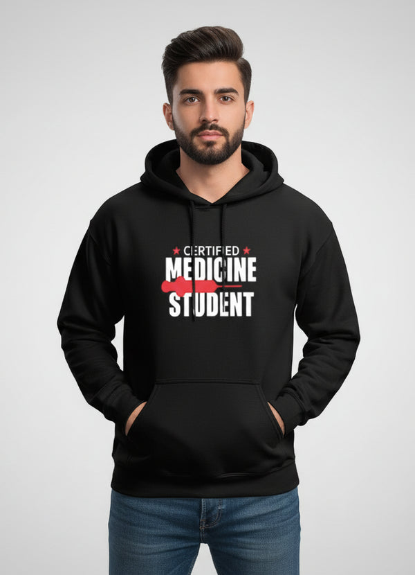Certified Medicine Student Black Hoodie - ModScrubs