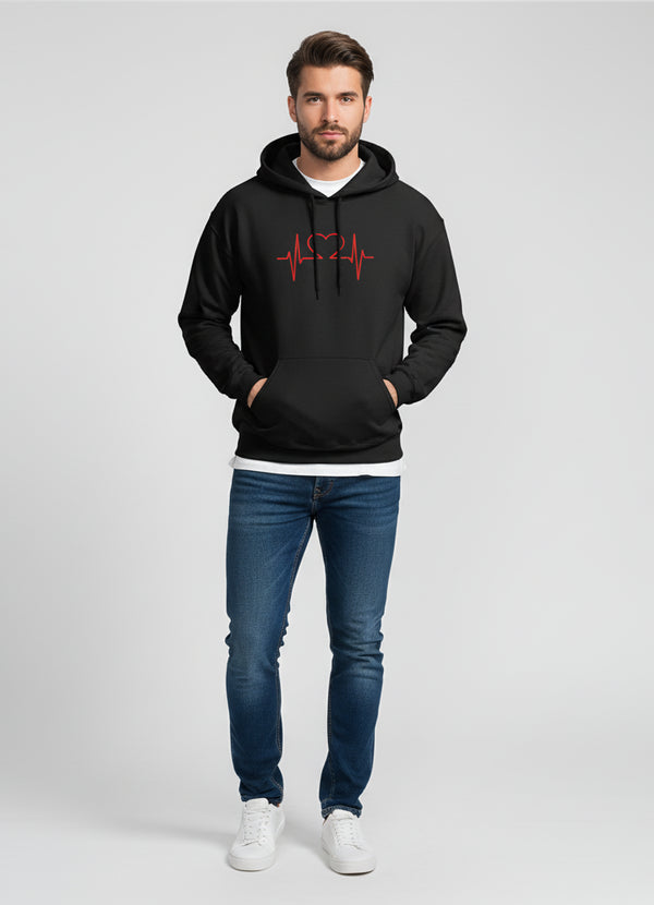 Men’s Black Medical Heartbeat Hoodie - ModScrubs