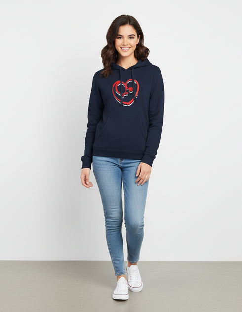 Women’s Navy Blue Medical Heartbeat Hoodie - ModScrubs